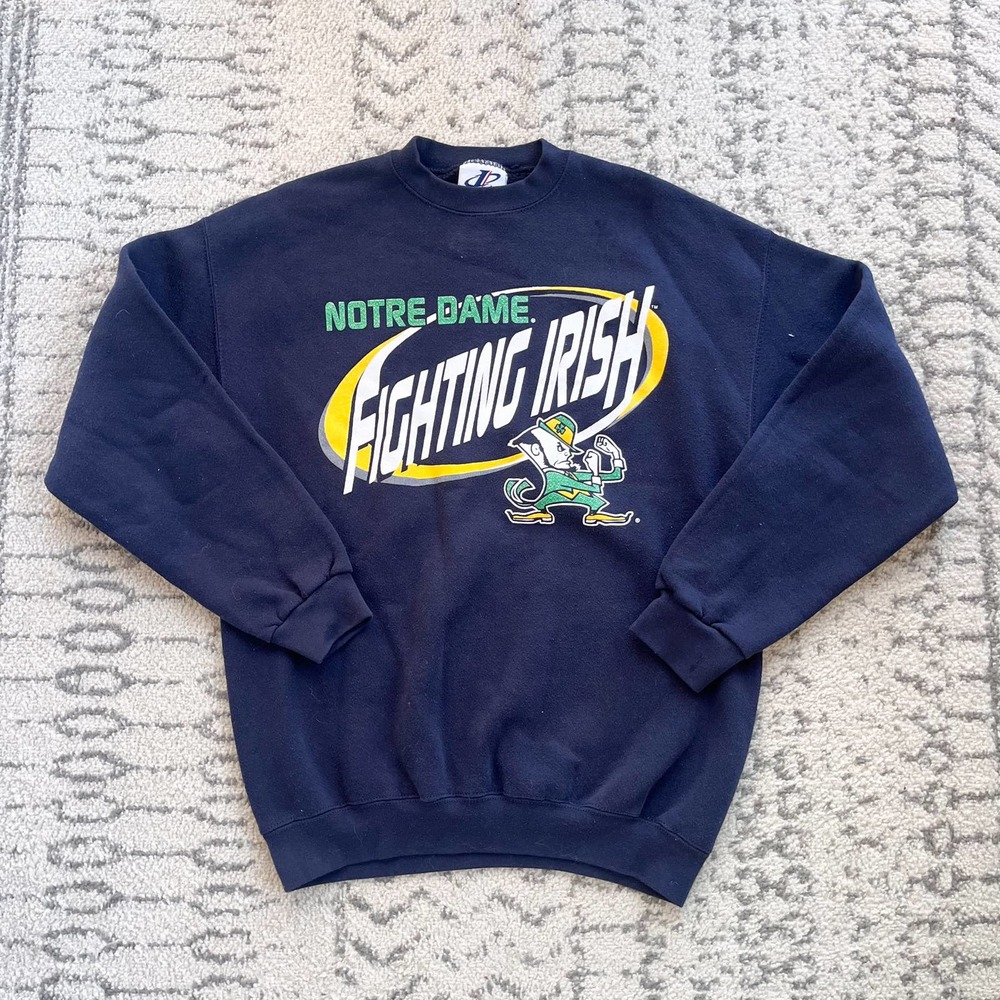 Vtg 1990s Logo Athletics Notre Dame Fighting Irish Sweatshirt Large
